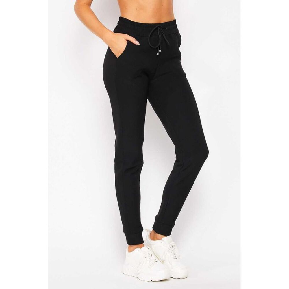 World of Leggings Scuba Solid Thick Fleece Lined Jogger with Drawstring - Plus